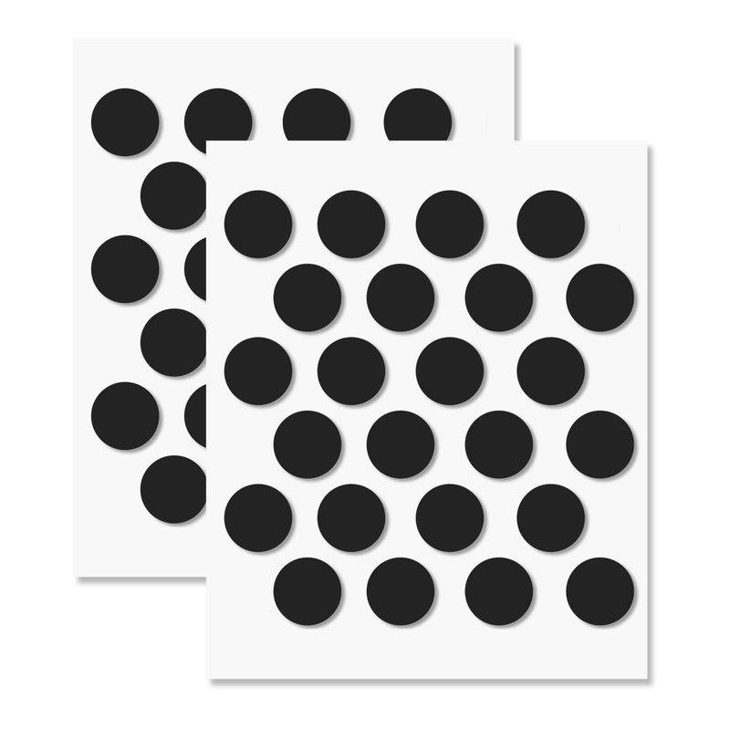UNMAR Black Self-Adhesive Screw Hole Stickers - 48 pcs. 0.79 inch / 20 mm Peel Stick Dust Proof Tape, Water Resistance PVC Caps for Wood Cabinets, Furniture, Drawer, Wardrobe, Kitchen, Table - Image 1